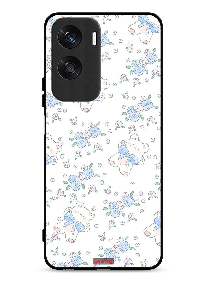 Tolwak Honor X50i 5G Protective Case Cover Cute Teddy Bear And Flowers Icon - Image 1