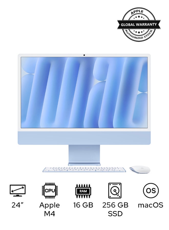 Apple iMac MWUF3 | 24 Inch Display | Apple M4 Chip | 8-Core CPU 8-Core GPU | 16GB RAM | 256GB SSD | macOS | English Keyboard | Blue - Image 1