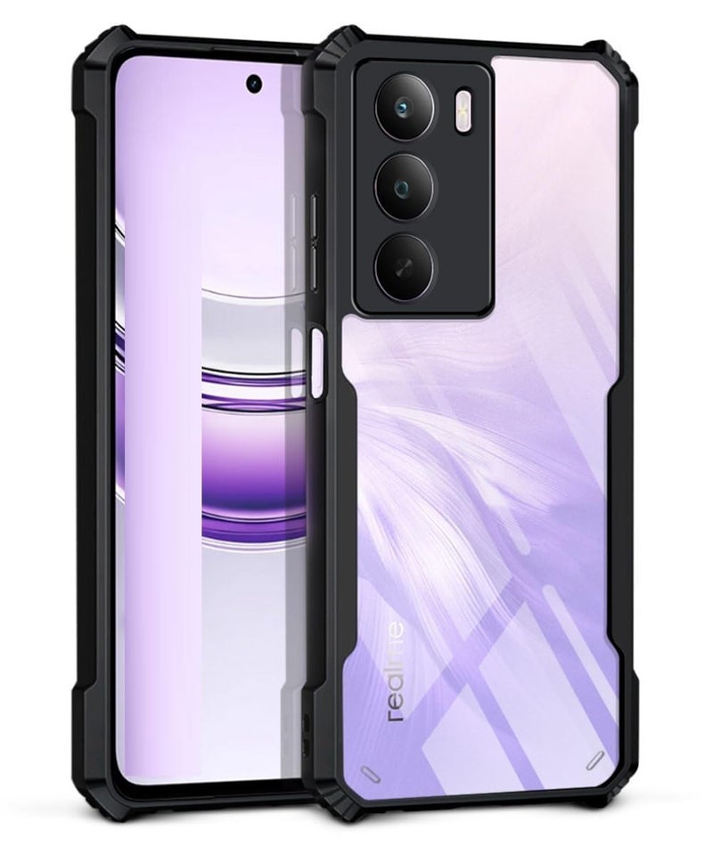 SPAZY CASE غطاء خلفي ® Realme C75 5G | غطاء خلفي شفاف من الكريستال الصلب مع حافة TPU، غطاء حماية من السقوط لـ Realme C75 5G - Image 1