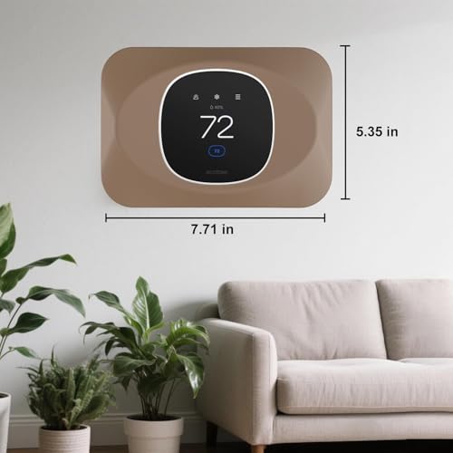 BAOKZZOM Wall Plate Cover Compatible with New 2025 Ecobee Smart Thermostat Essential, Practical Ecobee Thermostat Trim Kit, Programmable WiFi Thermostat Accessory (1, Mocha) - Image 3