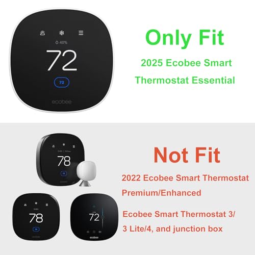 BAOKZZOM Wall Plate Cover Compatible with New 2025 Ecobee Smart Thermostat Essential, Practical Ecobee Thermostat Trim Kit, Programmable WiFi Thermostat Accessory (1, Mocha) - Image 2