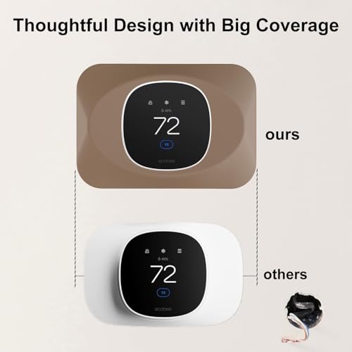 BAOKZZOM Wall Plate Cover Compatible with New 2025 Ecobee Smart Thermostat Essential, Practical Ecobee Thermostat Trim Kit, Programmable WiFi Thermostat Accessory (1, Mocha) - Image 4