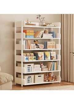 Fashion Bookshelf Floor Living Room Wooden Cabinet Children Picture Book Simple Student Bookcase Bedroom Storage Shelf ( 6 Level)