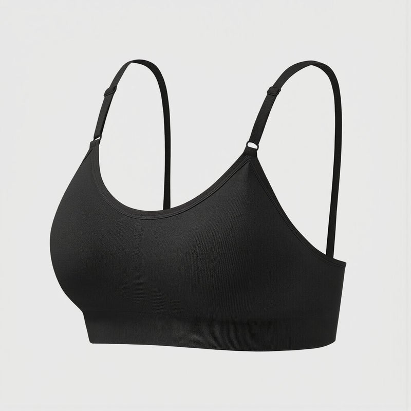 Women Sports Bra for Yoga Running Gym Daily Wear Fixed Cup Nude Beige M - Image 5