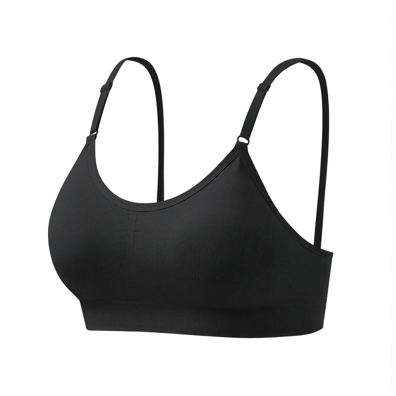 Women Sports Bra for Yoga Running Gym Daily Wear Fixed Cup Nude Beige M - Image 2