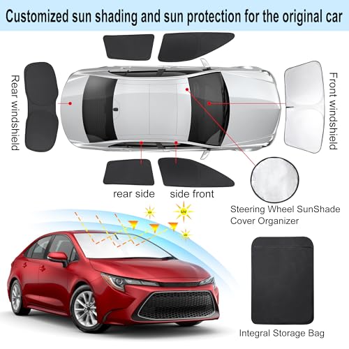 TINGLU Window Shades for Toyota Corolla Hatchback 2020-2026(Not for Corolla Cross) Accessories Side Full Windows Cover Camping Rear Triangular Windshield Sun Shade Sun UV Rays Privacy Protection 6PCS - Image 3