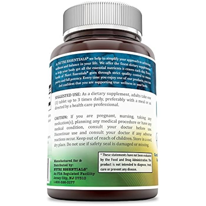 Nutri Essentials L-Arginine 1000 Mg 120 Tablets Dietary Supplement - Supports Cardiovascular Health - Supports Immune System Functions - Promotes Blood Circulation - Image 2