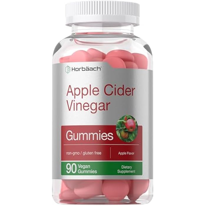 Horbäach Vegan Apple Cider Vinegar Gummies | 90 Count | ACV Supplement | Apple Flavor | Non-GMO, Gluten Free Gummies for Adults - Image 1