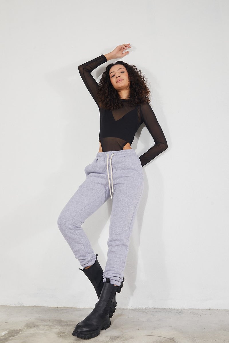 Twenty3 Women's Basic 3 Thread Raised Elastic Legs Thick Jogger Sweatpants  - Image 1