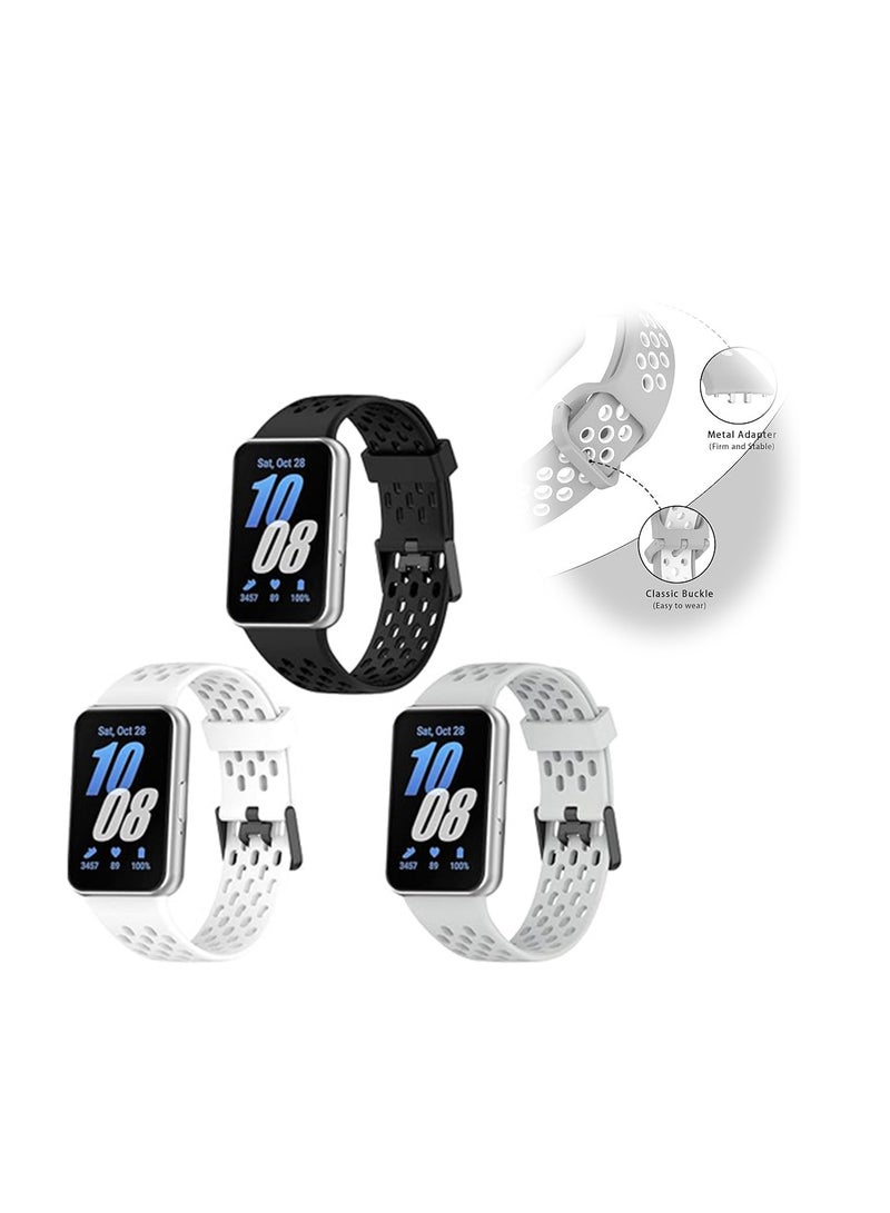 SYOSI Sport Bands for Samsung, Adjustable Breathable Silicone Strap for Samsung Galaxy Fit 3 SM-R390, Replacement Watch Straps, Compatible for Women and Men, 3PCS - Image 1