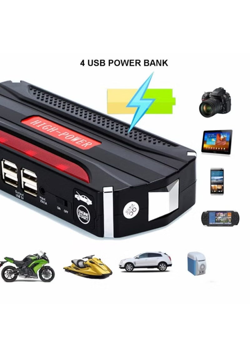 Denx 20000mAh Car Jump Starter Emergency Power Supply Charger Bag with Blower, Lights and USB Ports - Image 2