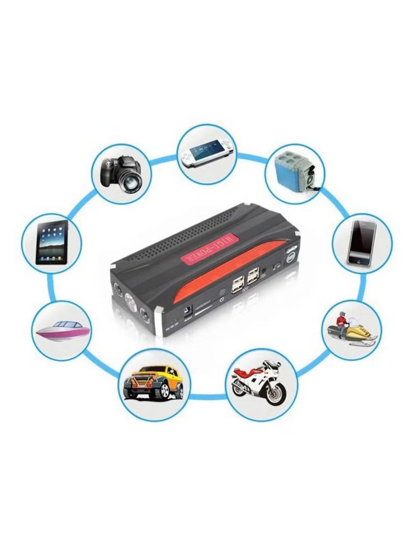 Denx 20000mAh Car Jump Starter Emergency Power Supply Charger Bag with Blower, Lights and USB Ports - Image 4