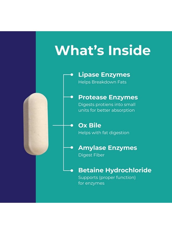LionHeart Supplements DIGESTIVE ENZYMES SUPPLEMENT - Includes Purified Ox Bile Salts - Tablets for No Gallbladder Sufferers - Enzyme for Digestion & Gas Relief - Helps Bloating, Acid Reflux, Constipation & Repair Leaky Gut - Image 2