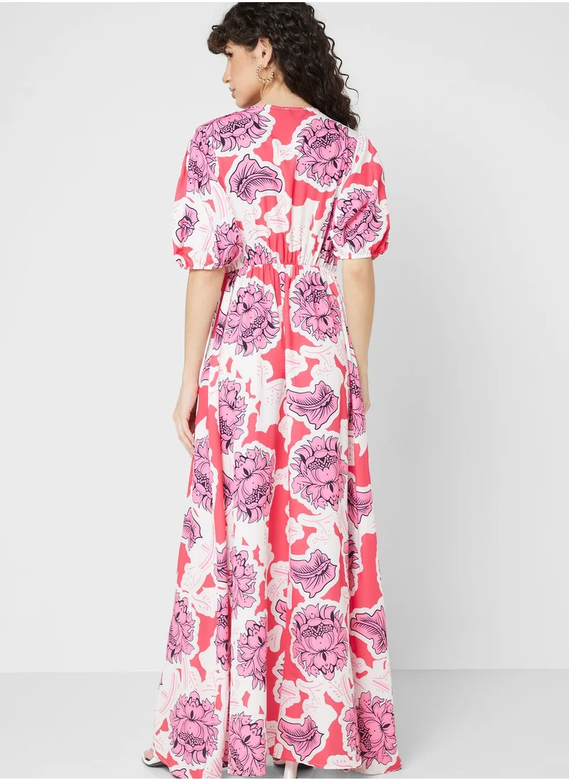 ELLA Puff Sleeve Printed Dress