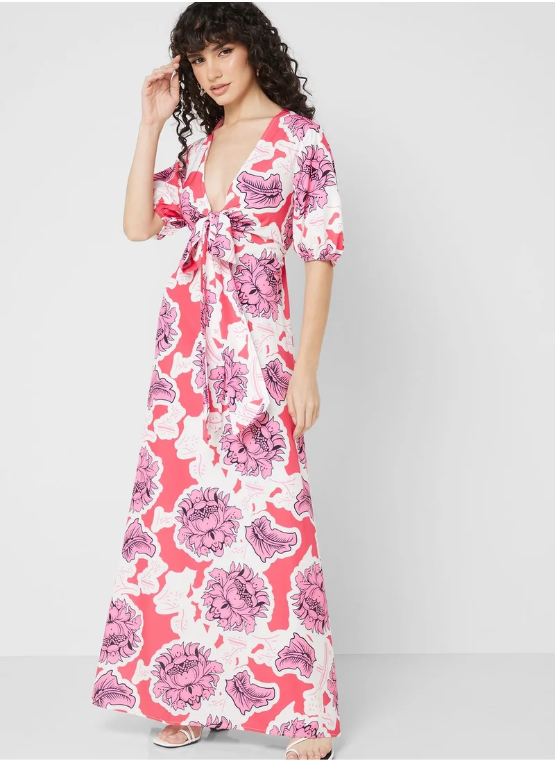 ELLA Puff Sleeve Printed Dress