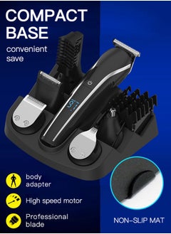 DOSCHER Trimmer for Men, ALL-IN-ONE Beard and Mustache Electric Trimmer Kit, Cordless Body and Nose Hair Razor, USB Rechargeable Beard Clippers for Men, Professional Grooming Set with Stainless Steel Razors  - Image 3