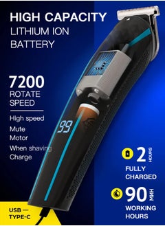 DOSCHER Trimmer for Men, ALL-IN-ONE Beard and Mustache Electric Trimmer Kit, Cordless Body and Nose Hair Razor, USB Rechargeable Beard Clippers for Men, Professional Grooming Set with Stainless Steel Razors  - Image 4