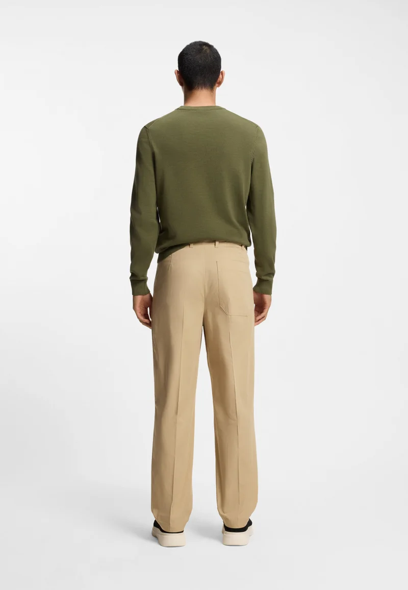 هوجو بنطلون بقصة مستقيمة من القطن بلمسة ورقية