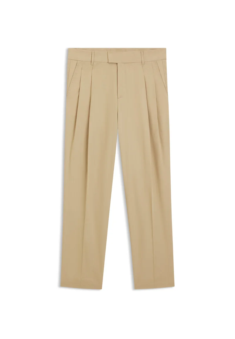 HUGO Straight-leg trousers in paper-touch cotton