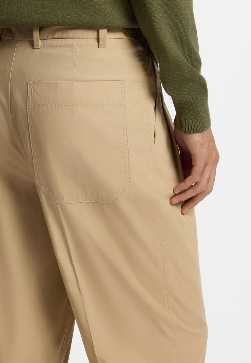 HUGO Straight-leg trousers in paper-touch cotton