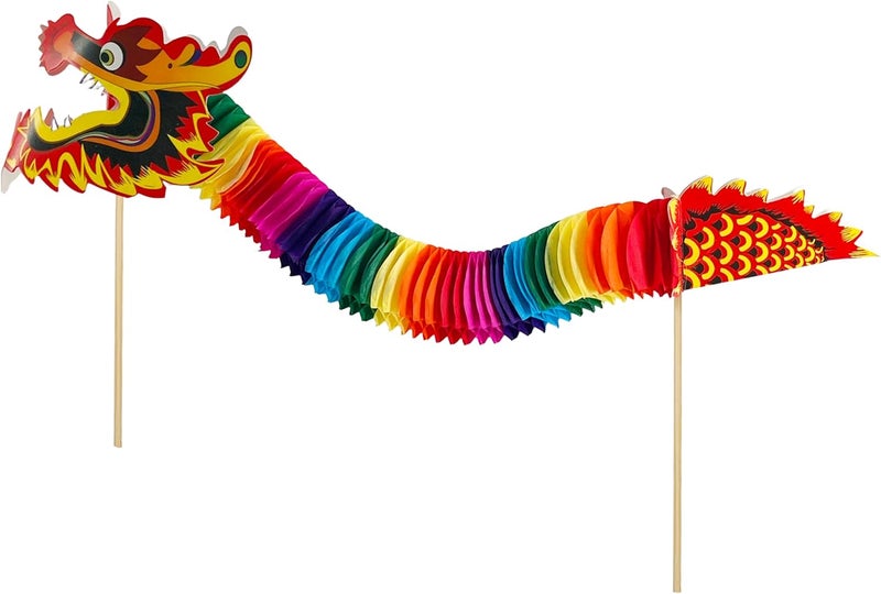 Party Magic 20cm Handheld Dragon Dance Puppet – Mini Chinese New Year Toy for Kids & Cultural Play - Image 1