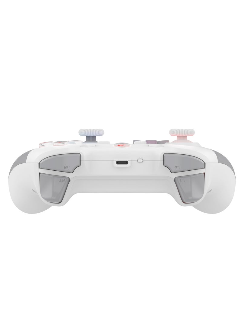 Bloody - 2.4G Wireless/Wired RGB Gaming Controller GPW70, Immersive 3-Level Vibrations, Rechargeable with USB Type-C, Dual Mode Connection, Support Mouse Function in Android, White - Image 1