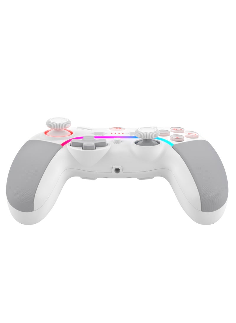 Bloody - 2.4G Wireless/Wired RGB Gaming Controller GPW70, Immersive 3-Level Vibrations, Rechargeable with USB Type-C, Dual Mode Connection, Support Mouse Function in Android, White - Image 1