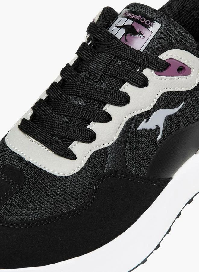 Kangaroos BLACK Women'S Panelled Lace-Up Sports Shoes for Women | Best Price UAE