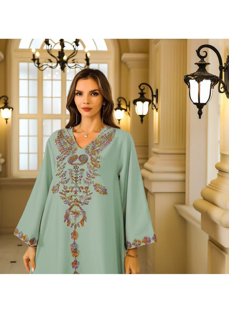 Cross border muslim middle east diamond robe women's dubai turkish abaya ladies gown 
