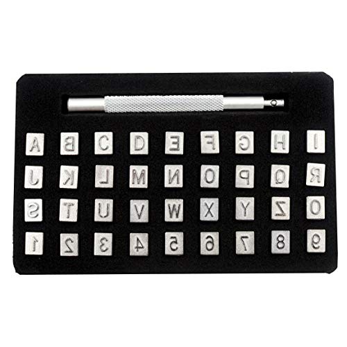 DGOL 36pcs 1/4 inch Leather Craft Alphabet Letters Numbers Stamping Punch Tool Kit - Image 1