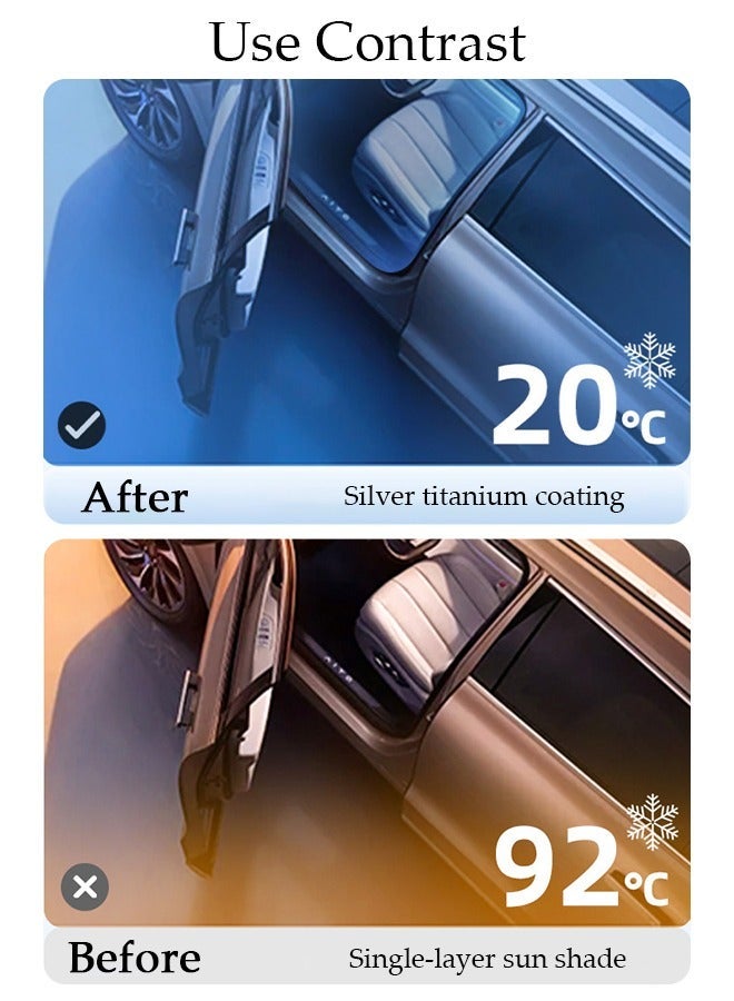 DUNISO 5-Piece Windshield Sunshade Set for SUV Car Window Shade Front Windshield Shades UV Rays Sun Visor Protector Easy to Use Fits Windshields Keep Car Cool - Image 5