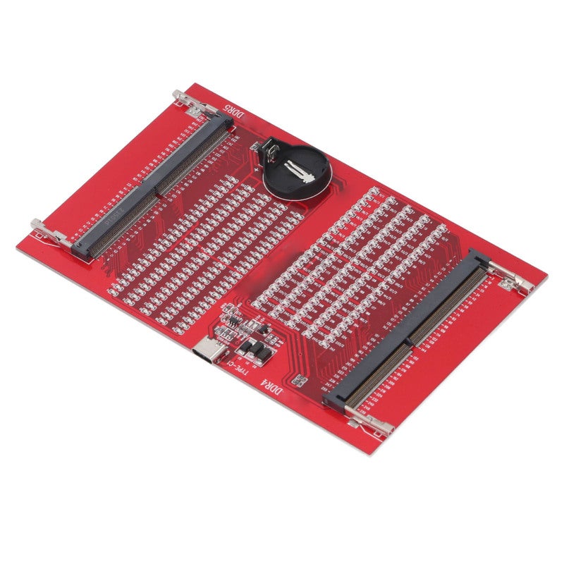 DDR5 DDR4 RAM Memory Tester Card - LED Diagnostic Light Indicator - Dual Power Supply Type-C Battery for Computer Hardware Maintenance - Image 4