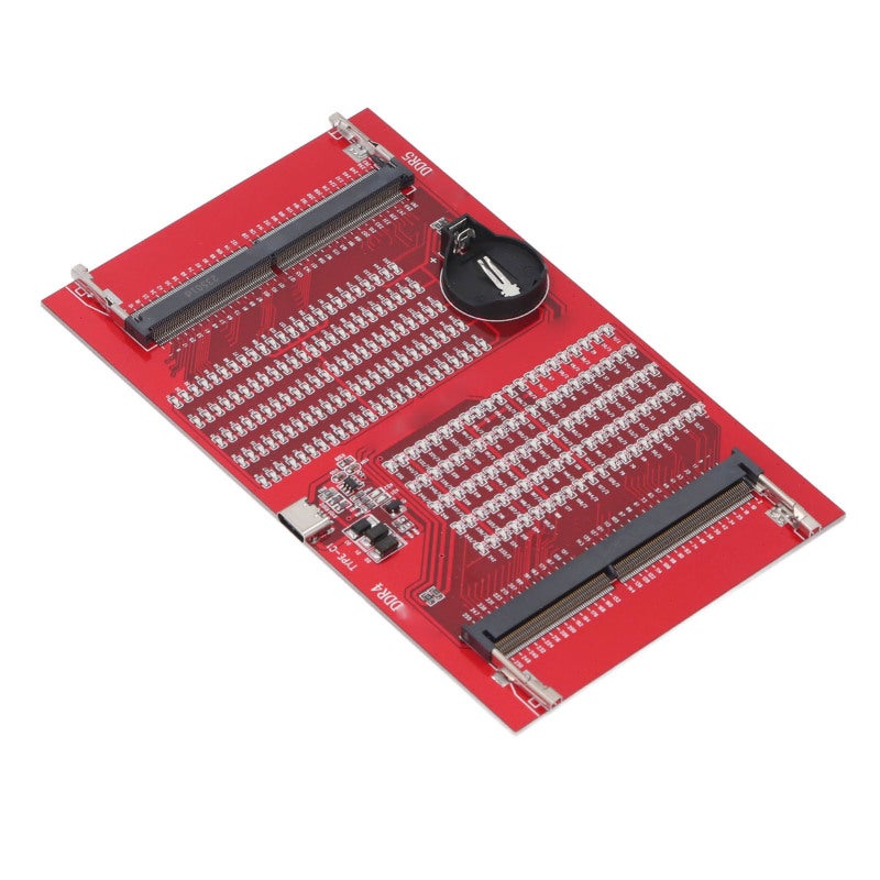 DDR5 DDR4 RAM Memory Tester Card - LED Diagnostic Light Indicator - Dual Power Supply Type-C Battery for Computer Hardware Maintenance - Image 2
