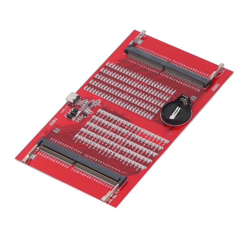 DDR5 DDR4 RAM Memory Tester Card - LED Diagnostic Light Indicator - Dual Power Supply Type-C Battery for Computer Hardware Maintenance - Image 5