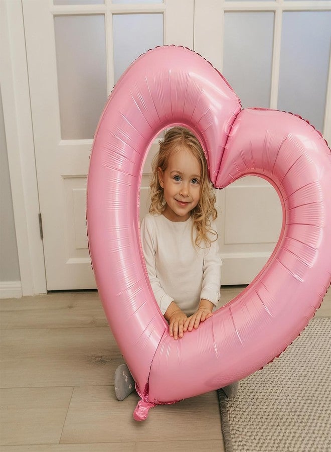 Vibzox Pink Heart Balloons,3Pcs 40Inch Large Hollow Out Heart foil Balloon for Valentine's Day Birthday Wedding Engagement Bridal Showers Anniversary Party Decorations - Image 5