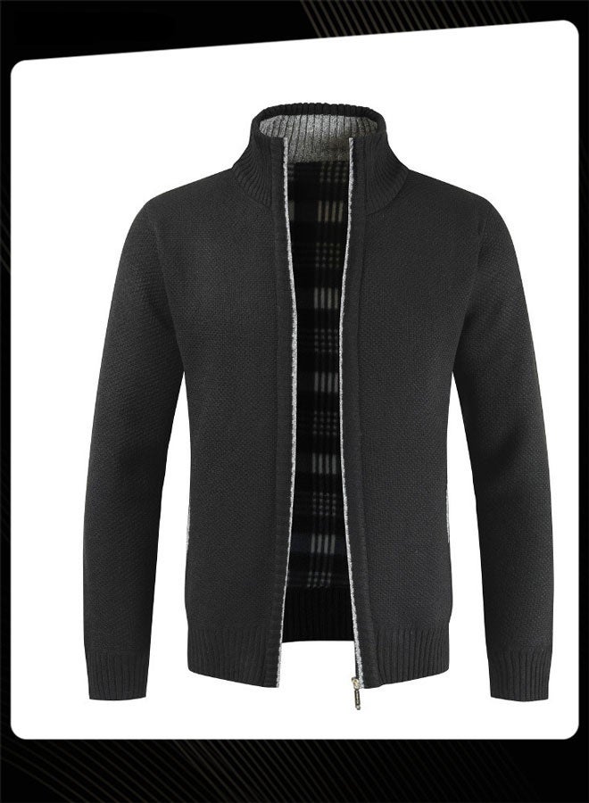 Men Autumn and Winter Outdoor Windproof Warm Knitted Cardigan - Image 2