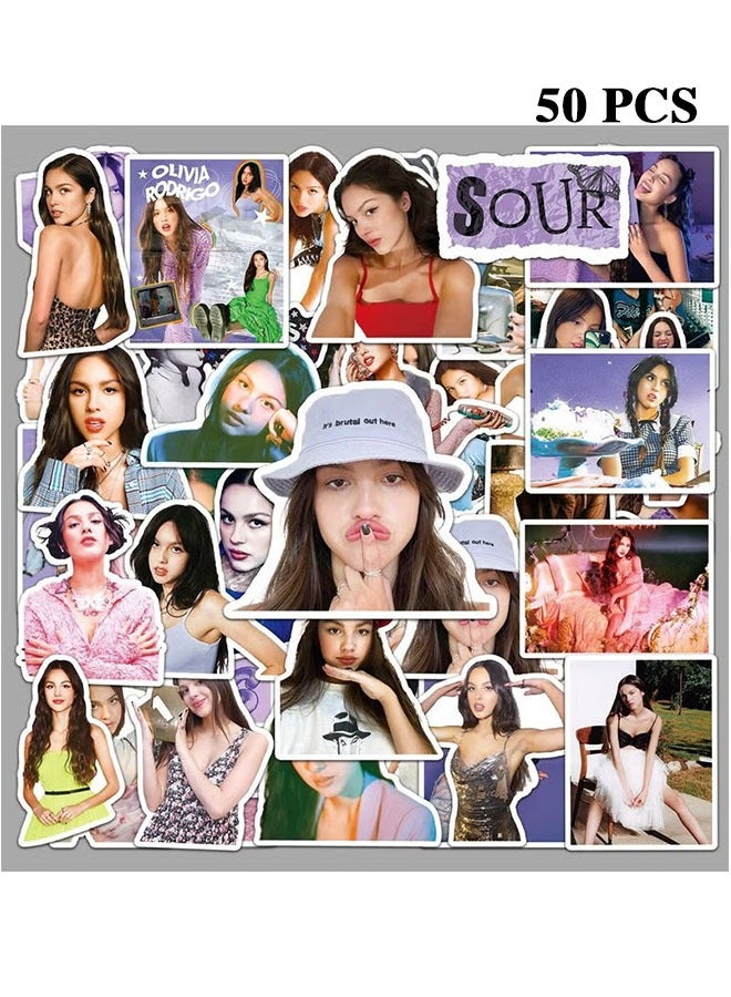 50-Piece Olivia Rodrigo Cute Vinyl Waterproof Sticker - Image 1