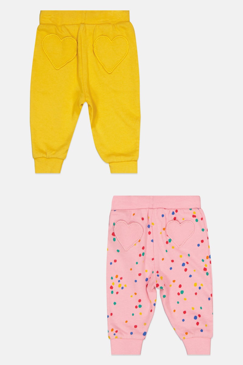 mothercare Toddlers Girl 2 Piece Allover Print Jogger Pants Set, Multicolor - Image 2