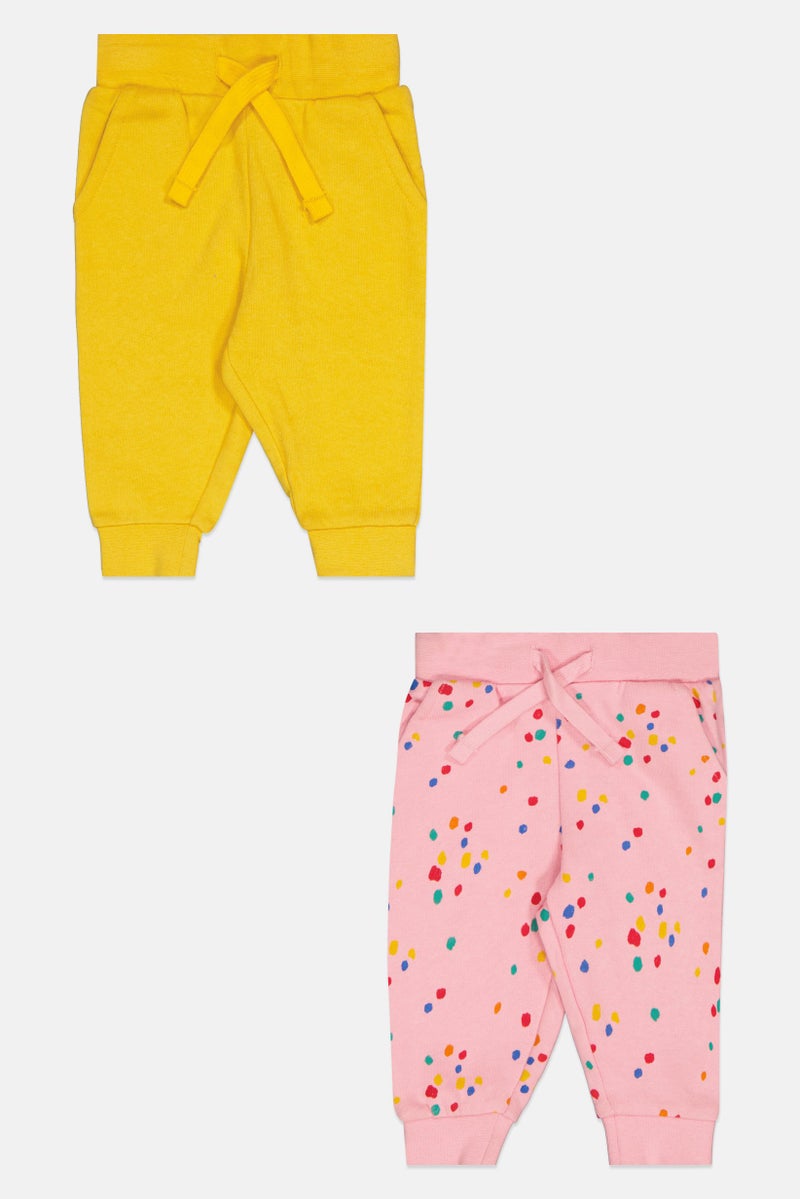 mothercare Toddlers Girl 2 Piece Allover Print Jogger Pants Set, Multicolor - Image 1