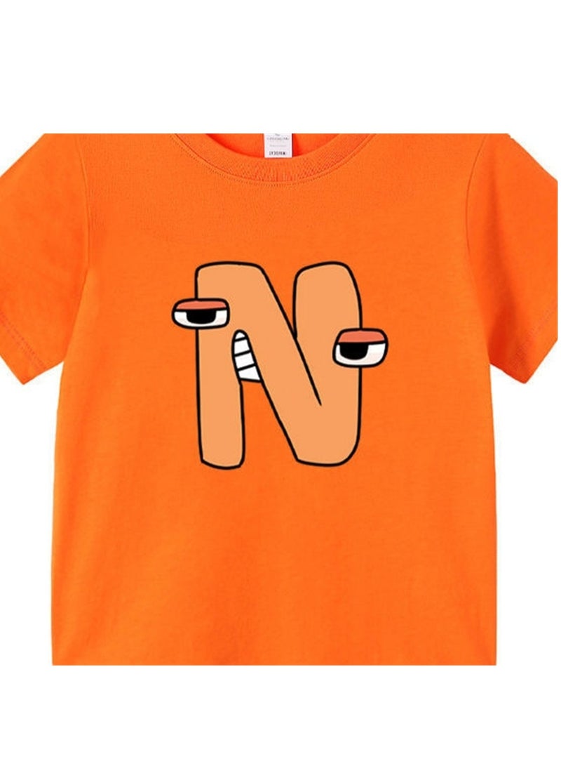 Cartoon Letter Legend 3D digital printing personalized breathable children's T-shirt  - Image 2