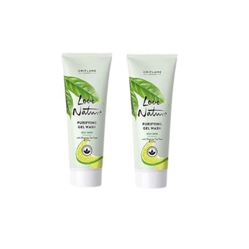 Oriflame love nature purifying gel wash with organic tea tree and lime 125 x 2 ml Pack of 2 - Image 3