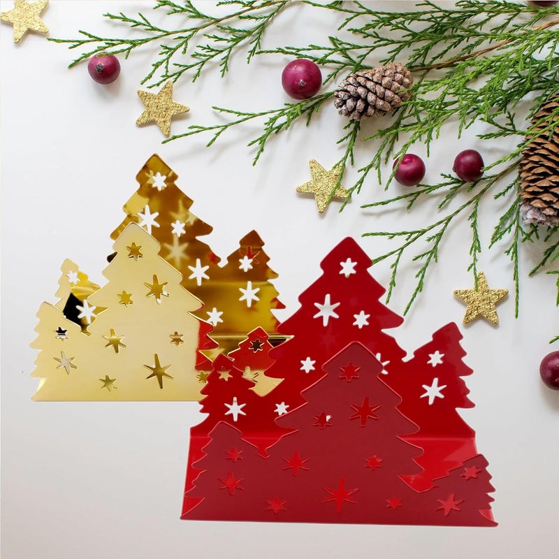 Lysenn Christmas Napkin Holder for Tables - Tissue Dispenser for Kitchen Countertop - Upgraded Sturdy Stainless Steel - Storage and Organization for Multiple Sizes - 6.3 x 4.8 x 2.5 inches - Gold - Image 5
