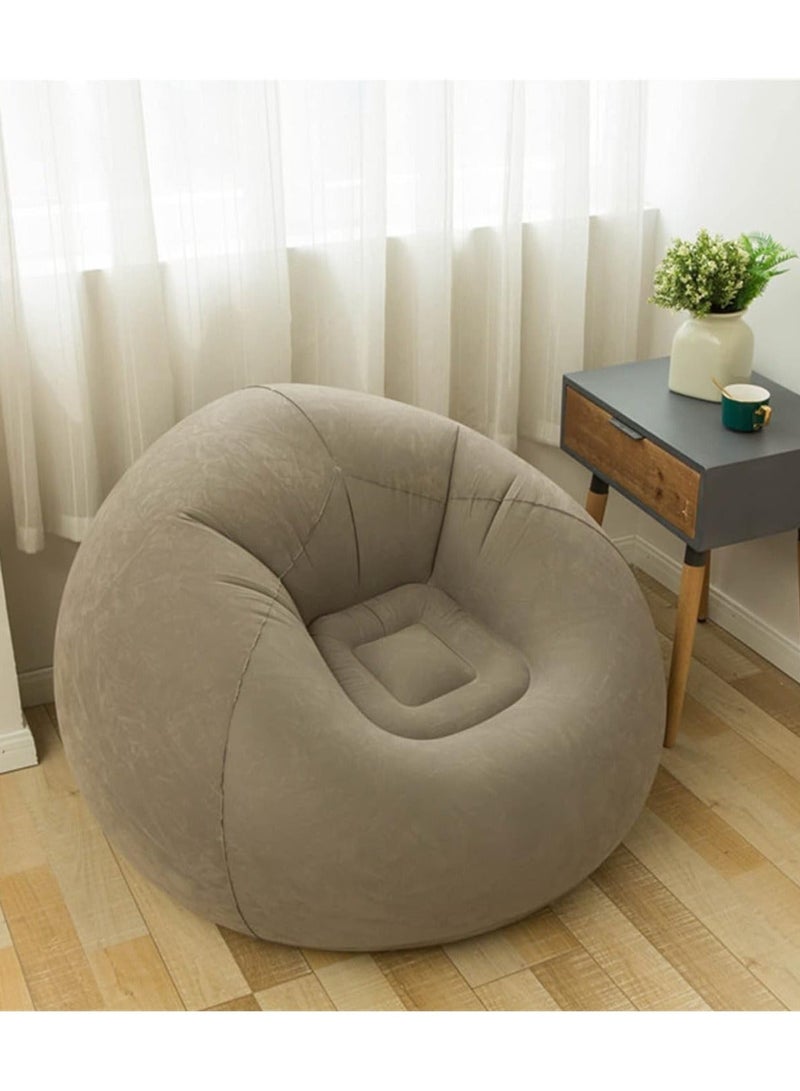 WALALLA Foldable Portable Inflatable Flocking Sofa, Inflatable Bean Bag Chairs,  Beanless Bag, Inflatable Lounge Chair, Lazy Sofa, Lazy Chair, Air Funiture, Inflatable Chair with Air Pump - Image 4