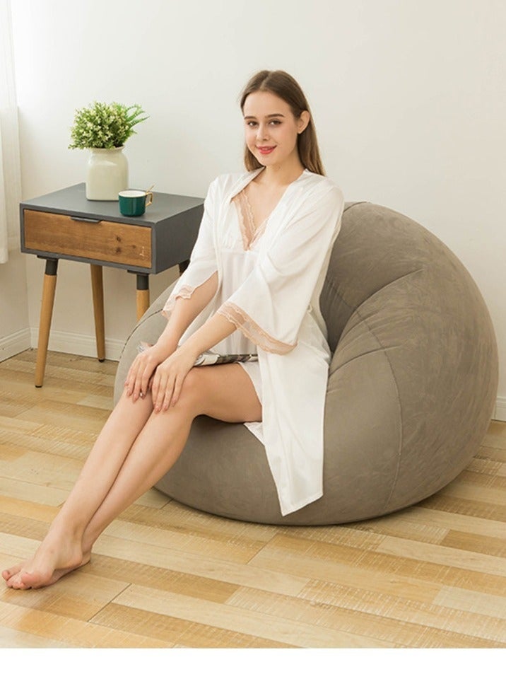 WALALLA Foldable Portable Inflatable Flocking Sofa, Inflatable Bean Bag Chairs,  Beanless Bag, Inflatable Lounge Chair, Lazy Sofa, Lazy Chair, Air Funiture, Inflatable Chair with Air Pump - Image 1