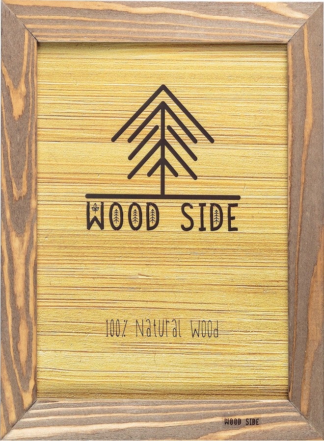 Woodside Rustic Wooden Picture Frame 11x14 Inch - Natural Solid Eco Distressed Wood for Wall Mounting Photo Frame - Walnut - Image 1