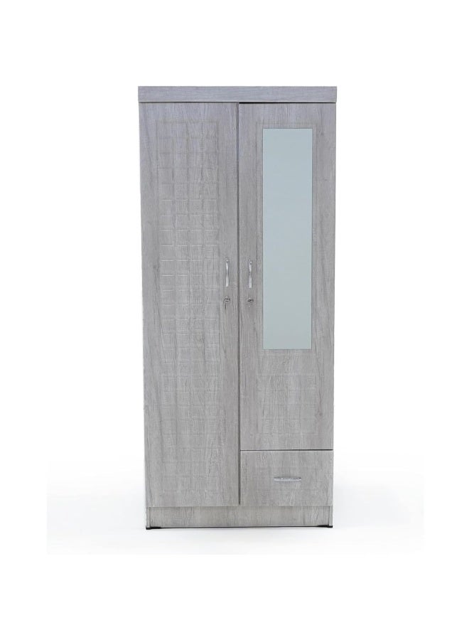 ABX HOME Shaku 2 Door Wooden Wardrobe, Cabinet Cupboard Engineered Wood Perfect Modern Stylish Heavy Duty With Mirror - Image 1