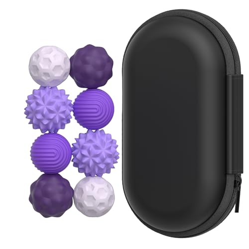 Ahorasky Fidget Toys 8Pcs Magnetic Attraction Stress Balls with Silicone Shell and Storage Box for Adults to Calm Restless Hands and Anxious Mind Silicone Roller Magnet Balls Sensory AdultsPurple - Image 1