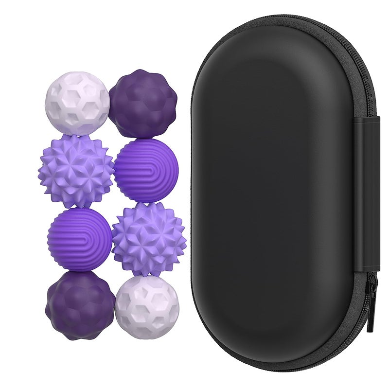 Ahorasky Fidget Toys 8Pcs Magnetic Attraction Stress Balls with Silicone Shell and Storage Box for Adults to Calm Restless Hands and Anxious Mind Silicone Roller Magnet Balls Sensory AdultsPurple - Image 4
