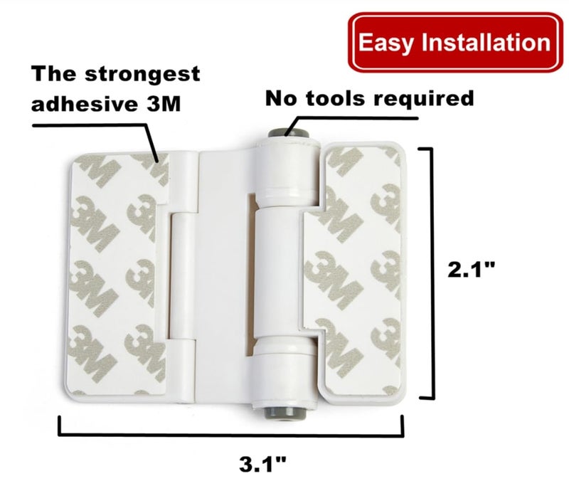 FIGEPO Refrigerator Adhesive Locks Double Button Fridge Door Lock with Key, Child Proof Freezer Cooler Door Lock, Child Baby Safety File Drawer Lock and Cabinet Locks (White, 2) - Image 4
