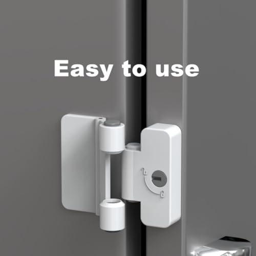 FIGEPO Refrigerator Adhesive Locks Double Button Fridge Door Lock with Key, Child Proof Freezer Cooler Door Lock, Child Baby Safety File Drawer Lock and Cabinet Locks (White, 2) - Image 2